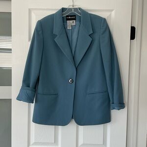 Sag Harbor Petite Powder Blue Wool Blazer medium fit